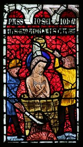 Window Depicting Saint John in Boiling Oil at the Latin Gate by French School